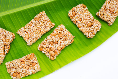 Krayasart, Thai crispy rice, peanut and sesame cereal barの写真素材