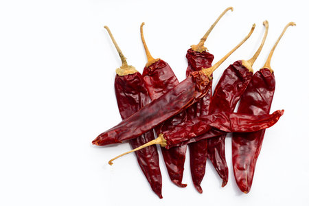 Hot red dried chili peppers