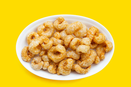 Crispy pork rinds or pork snack.の写真素材