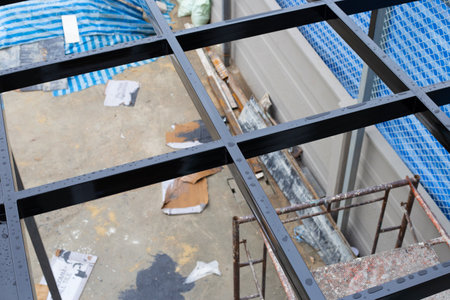Steel roof structure. Build a room addition