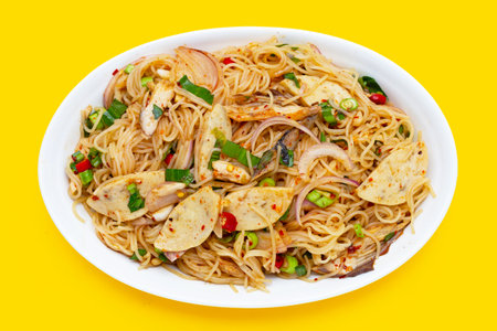 Rice vermicelli noodles spicy saladの写真素材