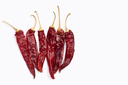 Hot red dried chili peppers