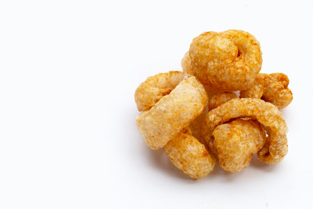 Crispy pork rinds or pork snack.の写真素材