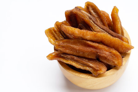 Sun dried banana. Fruit snackの写真素材
