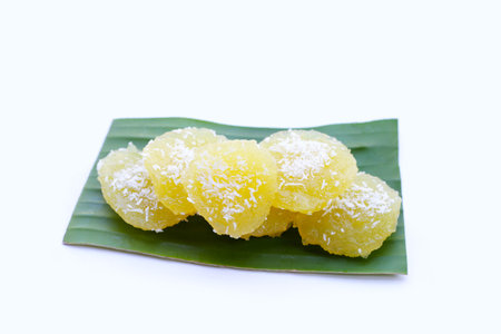 Steamed cassava cake. Thai dessert