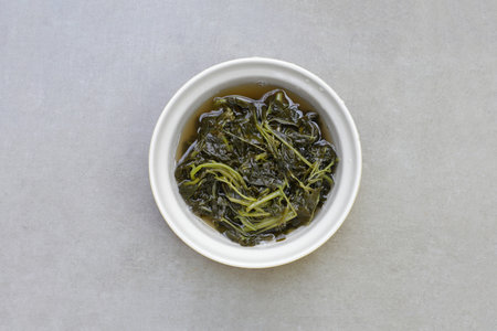 Pickled spider weed, salted fermented vegetableの写真素材