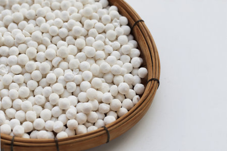 Big tapioca pearls, sago seedsの写真素材