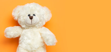 Teddy bear on copy space color background