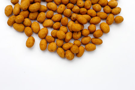 Coconut cream coated peanuts snackの写真素材