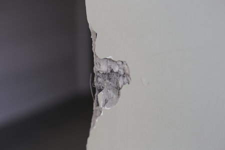 Cracked concrete wall, surface damage