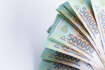 Five hundred thousand dong banknotesの写真素材
