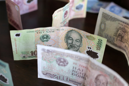 Vietnamese dong banknotes. Money concept