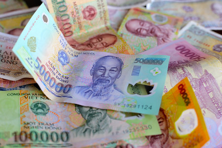 Vietnamese dong banknotes. Money conceptの写真素材