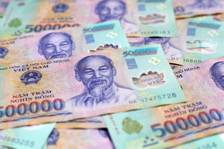 Five hundred thousand dong banknotesの写真素材