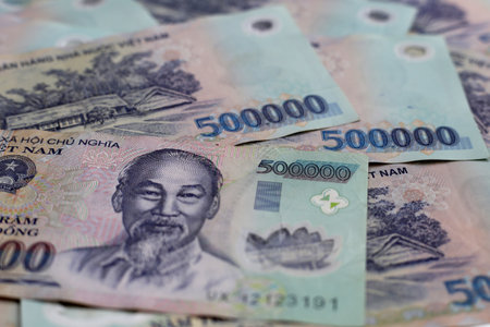 Five hundred thousand dong banknotesの写真素材