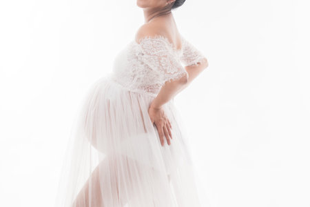 Pregnancy of pregnant mother with fatherの写真素材
