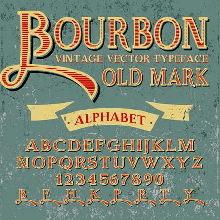 Vintage script font. Vector typefaceのイラスト素材