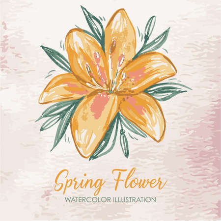 Floral border watercolor illustrationのイラスト素材