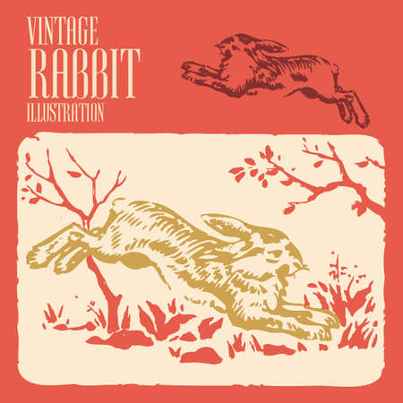 Hand drawn animals wallpaper illustrationのイラスト素材