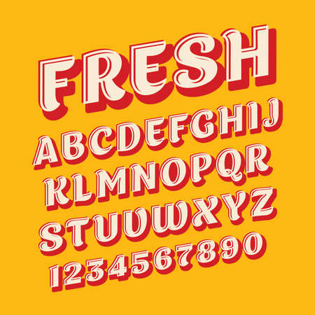 Fresh colors and mild letters of English alphabet in active fontのイラスト素材