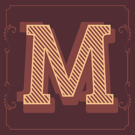 Letters vintage vector design stripes alphabetのイラスト素材