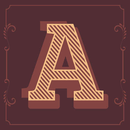 Letters vintage vector design stripes alphabetのイラスト素材