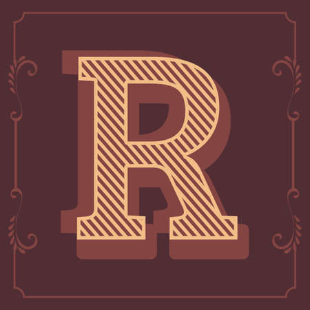 Letters vintage vector design stripes alphabetのイラスト素材