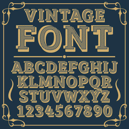 Letters vintage vector design stripes alphabetのイラスト素材