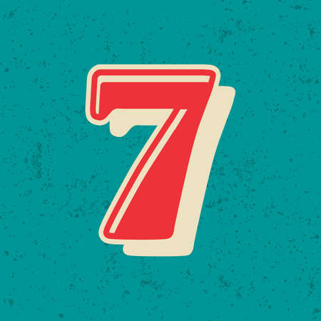 number 7 vintage vector design boldのイラスト素材