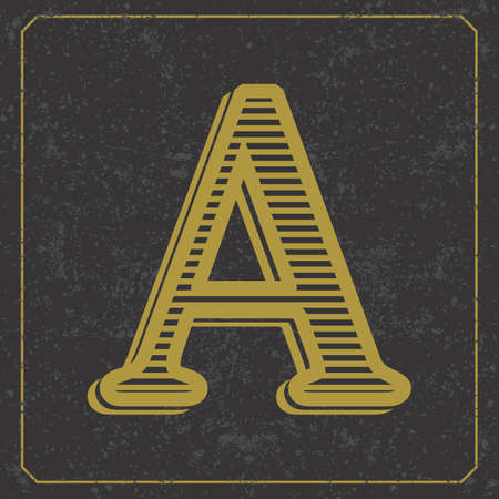 Vintage alphabet font design  handcrafted vector collectionのイラスト素材