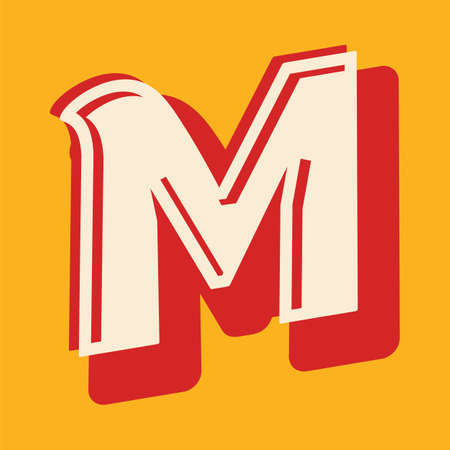 Vintage letter M font designのイラスト素材