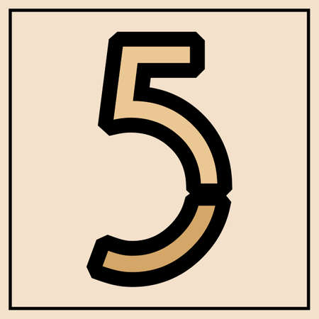 Vintage number font design handcrafted vector collection