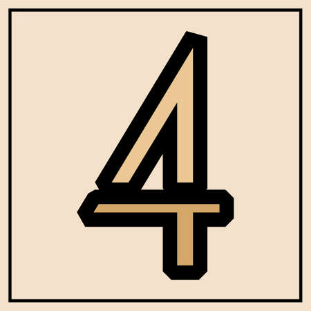 Vintage number  font design handcrafted vector collectionのイラスト素材