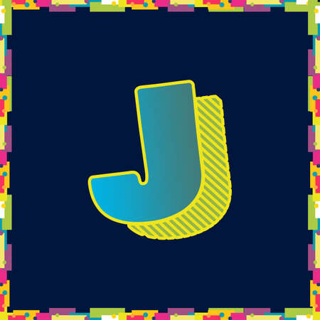 Vintage alphabet font J design handcrafted vector collectionのイラスト素材
