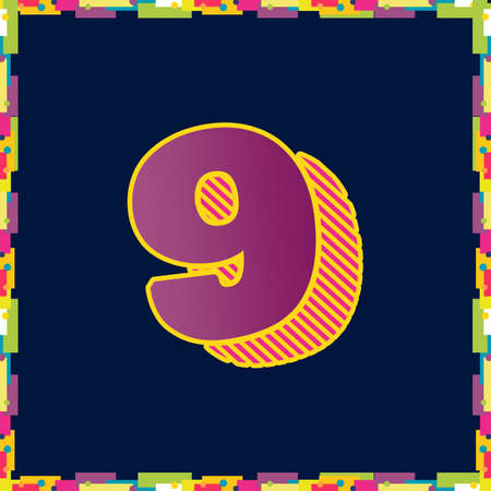 Vintage number font design handcrafted vector collectionのイラスト素材