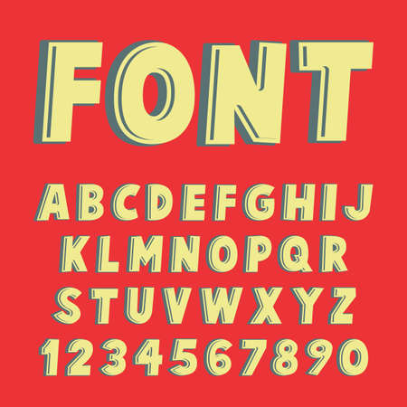 Vintage alphabet font design handcrafted vector collectionのイラスト素材