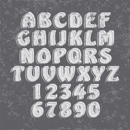 Handcrafted Vector Font Vintage and Modern Collectionのイラスト素材