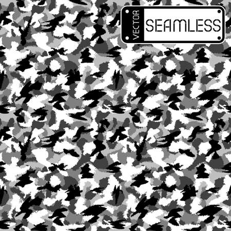 War black and white urban camouflage seamless vector pattern. Can be used for wallpaper, pattern fills, web page background, surface textures. Vector illustrationのイラスト素材