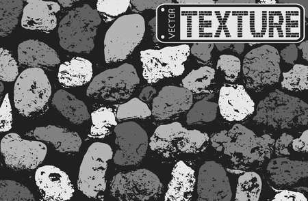Vector texture of black and white stone coquina wall in cement. Vector illustrationのイラスト素材