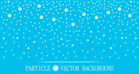 Abstract falling snow particles cyan background. Style background for presentation, cards, scientific and jewelry design. Vector illustrationのイラスト素材