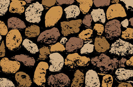 texture of multicolored stone coquina wall in cement. illustrationのイラスト素材