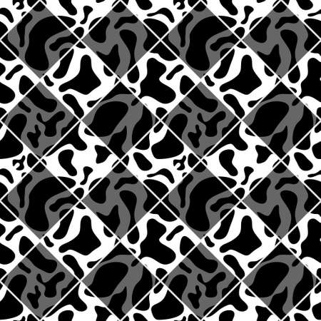 Red vector seamless chess styled vintage cow texture. Vector illustrationのイラスト素材