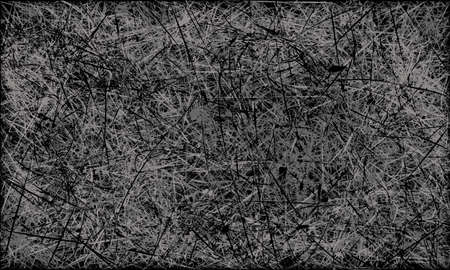 Vector black and white abstract scratched grunge background. Vector illustrationのイラスト素材