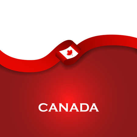 Canada sport style flag ribbon classic style. Vector Illustrationのイラスト素材