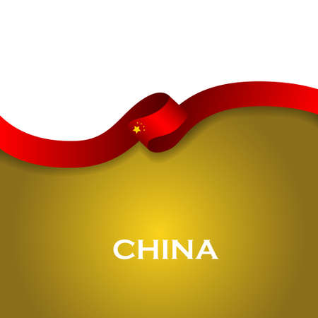 China sport style flag ribbon classic style. Vector Illustrationのイラスト素材