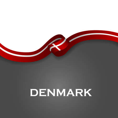 Denmark sport style flag ribbon classic style. Vector Illustrationのイラスト素材