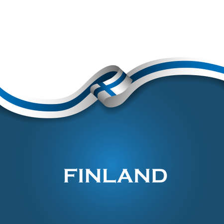 Finland sport style flag ribbon classic style. Vector Illustrationのイラスト素材