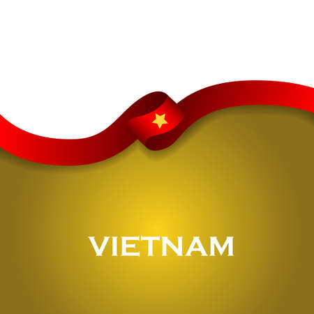 Vietnam sport style flag ribbon classic style. Vector Illustrationのイラスト素材