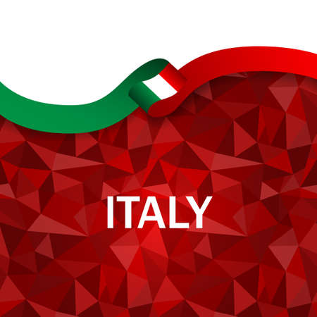 Italy sport style flag ribbon geometric triangles style. Vector Illustrationのイラスト素材