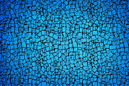 Cyan plaster wall in form of raindrops vignetting texture black tiles styled